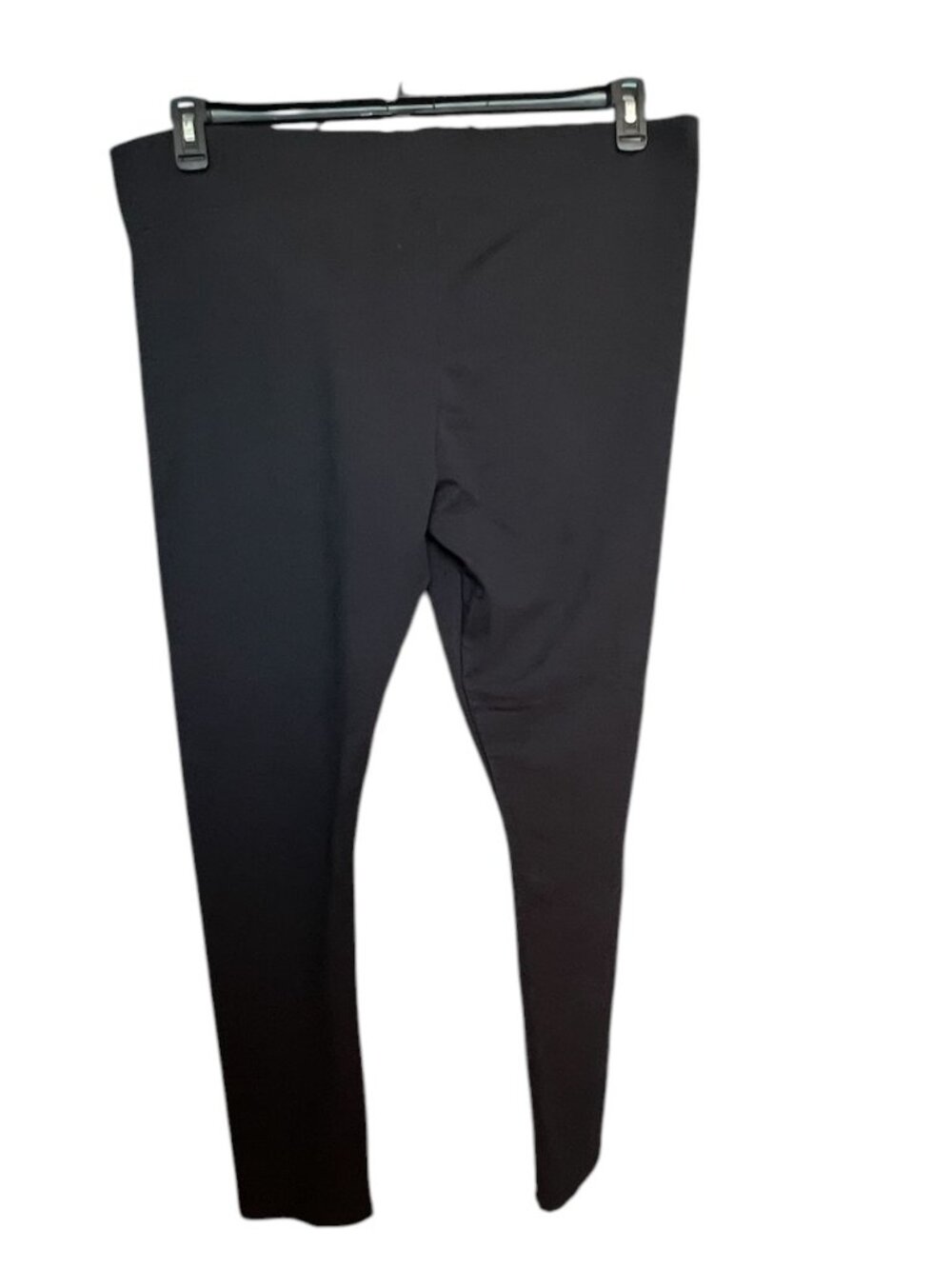 LOGO by Lori Goldstein Black Cotton Stretch Full-Length Leggings Size XL